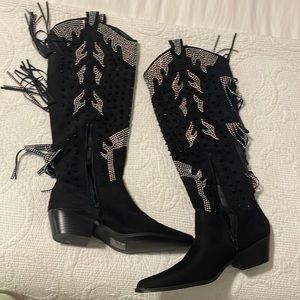 Faux Suede cowboy boots